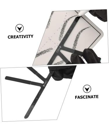VINTORKY Makeup Kits Embroidery Eyebrow Ruler Household Tools Nose Triangle Ruler Stainless Steel Eyebrow Trimming Makeup Gadgets 13.8x7cm Black - Buy Online on GoSupps.com