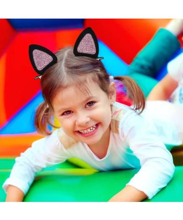16 Pcs Cat Ears Hair Clips for Girls - Animal Hair Pins for Toddlers - Glitter Cat Themed Accessories - Kids Halloween Costume Party Supplies - Buy Online on GoSupps.com