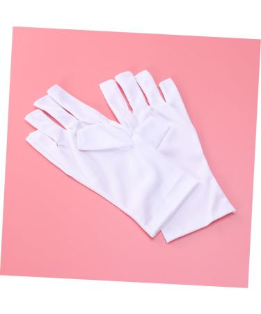 HAPINARY Gel Manicure Gloves 1 Pair Chinese Wooden Pillow Manicure Gloves Anti Uv Glove Silicone Ear Display Uv Shield Glove Half-Finger Gloves Cotton Glove Nail White Short Manicure Glove - Buy Online on GoSupps.com