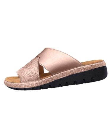 Comfortable Women s Orthopedic Sandals Bunion Sandals Toe-Post Plantar Fasciitis Pain Relief Beach Slippers 5 Pink