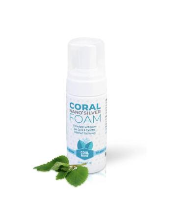 Coral Nano Silver Foaming Toothpaste Fluoride Free Natural Remineralizing Tooth Foam Whitening SLS & Glycerin Free with Xylitol & Coral Calcium Mint Flavor (4oz 3-Month Supply) Mint 4.2 Ounce (Pack of 1)