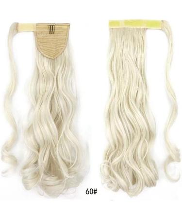 iLUU Ponytail Extension Synthetic Magic Paste Heat Resistant Curly Wavy Wrap-Around Ponytail 100 g 18 Inches #60 Platinum Blonde Ponytail Extensions - Buy Online on GoSupps.com