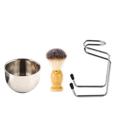 Libcflcc razor set No stinging smell multifunctional reusable 3-in-1 men beard cleaning brush tools with foaming bowl bath accessories silver