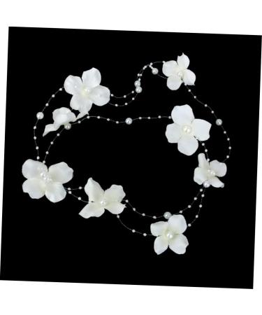 LALAFINA Wedding Hair Accessories Bride Hair Clip Bridal Hair Clips Bridal Hair Pin Faux Pearl Hair Accessories Hair Ribbons Pearl Fabric Headband Bridal Hair Accessory Korean Petals White - Buy Online on GoSupps.com