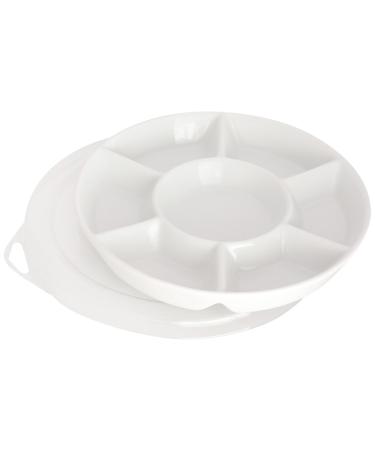 Jack Richeson Porcelain Palette 7 Well Round with Plastic Cover
