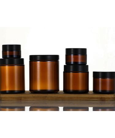 Dajidafu Amber Glass Bottle For Makeup And Body Care Products Multi-functional Screw Lid Reusable BPA-free Eco-friendly 100g Black 100g 100g Black 100g - Buy Online on GoSupps.com