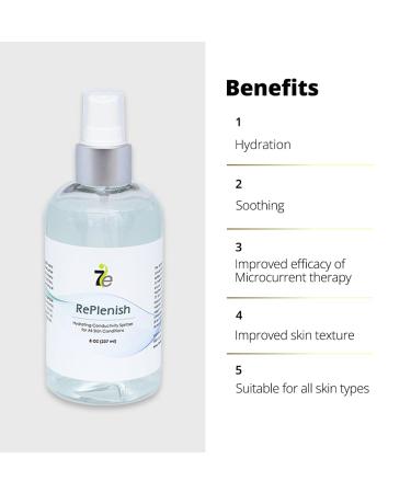 7E Wellness MyoLift RePlenish Spritzer Hydrating Mist for Microcurrent Therapy Reactivates Conductive Gel Enhances Conductivity Soothes & Moisturizes Skin (8oz / 236ml) 8 Ounce / 236ml - Buy Online on GoSupps.com