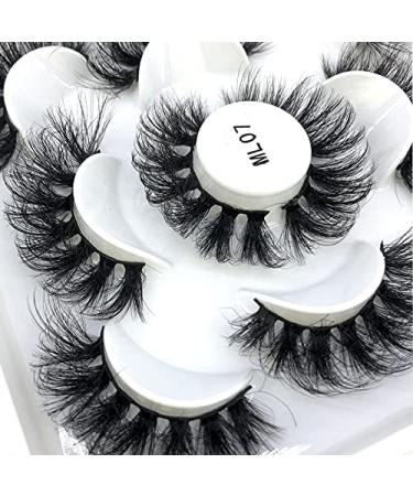 HBZGTLAD 5 Pairs 25mm 3D Mink Lashes Bulk with Custom Box - Natural Wispy False Eyelashes (ML-07) - Buy Online on GoSupps.com
