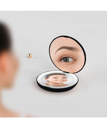 5 Inch Compact Travel Makeup Mirror with LED Lights - Double Sided 1X/5X Magnifying Mirror - Portable Daylight Illumination - Black - Buy Online on GoSupps.com