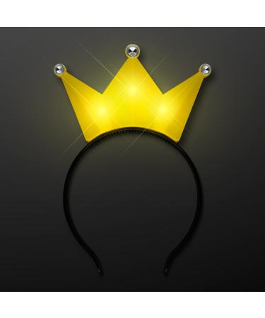 Light Up LED Crown Tiara Princess Headband (Yellow)