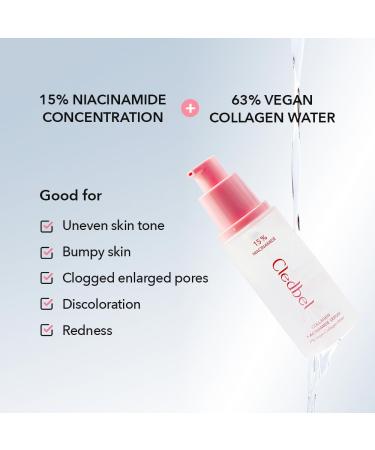 Collagen Niacinamide Serum 50ml | Vegan Anti-Aging Skincare for Discoloration & Pore Minimization | Korean Formula Paraben-Free 63% Collagen Water 15% Niacinamide - Buy Online on GoSupps.com