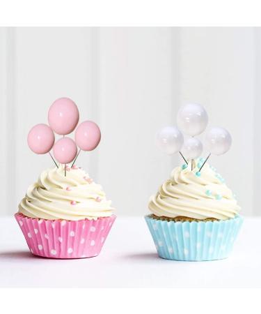 40 PCS Mini Balloon Cake Topper DIY Cake Balls Decorations for Birthday and Anniversary (pink and white) - Buy Online on GoSupps.com