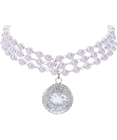 Rayminsino Pet Collar - Adjustable Gemstone & Pearl Necklace for Cats & Dogs | Decorative Jewelry Accessories - Buy Online on GoSupps.com