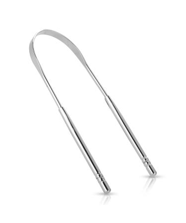Tongue scraper 304 stainless steel-tongue cleaner-scrub portable oral care tool for refreshing the breath for adults and children (silver)