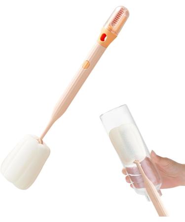 Bottle Sponge Brush - Water Bottle Cup Sponge with Extended Handle - Multi-Function Bottle Cleaner Sponge Brushes for Cleaning Baby Bottle Mugs Kitchen Glasses Pink - Buy Online on GoSupps.com