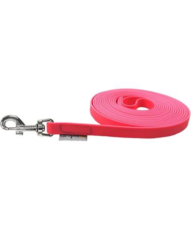 Biothane Dog Leash | Drag Line for Medium/Large Dogs - 16mm Width 3m/5m/10m/15m/12m (No Hand Loop) - Neon Pink - Buy Online on GoSupps.com