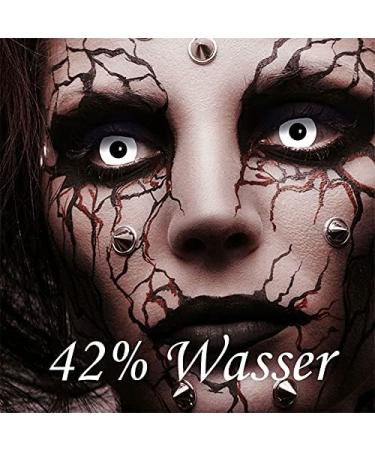 King of Halloween: Colored White Zombie Vampire Contact Lenses - Perfect for Halloween Carnival & Cosplay - No Visual Strength - Buy Online on GoSupps.com