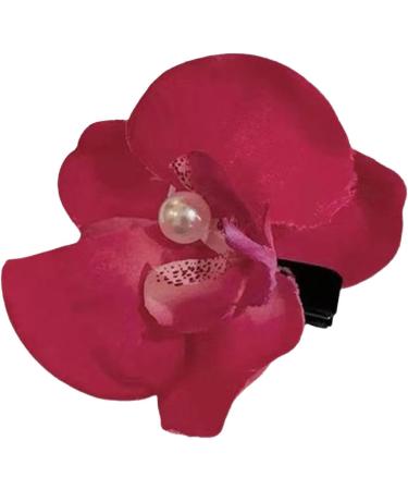 Hawaiian Flower Hair Clips - Orchid Hairpin Bohemia Barrette Headwear - Elegant Fake Headwear Hair Accessories Hawaii Flower Hair Clip Pins for Beach Seaside Holiday Red - Buy Online on GoSupps.com
