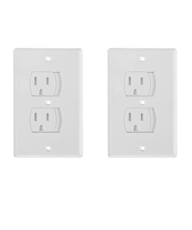 Bates- Self Closing Outlet Covers, 2 Pack, Sliding Outlet Covers, Outlet Cover, Outlet Covers Baby Proofing, Baby Outlet Cover, Baby Proofing Outlet Cover, Plug Covers for Electrical Outlets