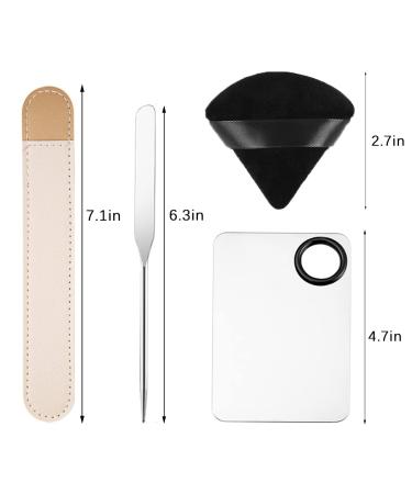 Korean Picasso Makeup Spatula Palette Set with Stainless Steel Mixing Spatula & Powder Puff for Liquid Foundation - Artist Nail Art Stirring Tool - Buy Online on GoSupps.com