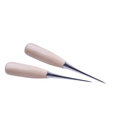 ZLKSKER (Pack of 2) Wooden Handle Leather Drillable Stitching Sewing Awl Punch Hole Gadget Tool - Buy Online on GoSupps.com