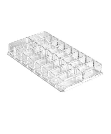 STOBAZA 1pc 16 Storage Double-row Rack Lipstick Loose Makeup Display Acrylic Transparent Pressed Compact 22X12X2.5CM Transparent