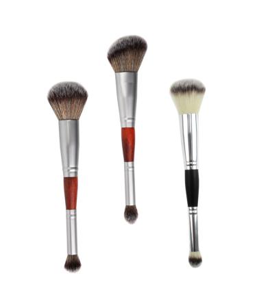 Baluue 3pcs Double-ended Makeup Brush Makeup Accessories Double- Head Eyeshadow Stick Wooden Handle