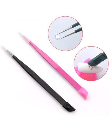2 Pcs Metal Nail Tweezers Set for Precision Nail Art - Straight Tip Nipper Clippers with Silicone Pressing Head - Buy Online on GoSupps.com