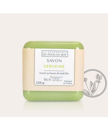 Verbena Soap Bars 3 Units (3 x 125g) Organic Natural Ingredients with Shea Butter Skin Moisturizing Hydrating France