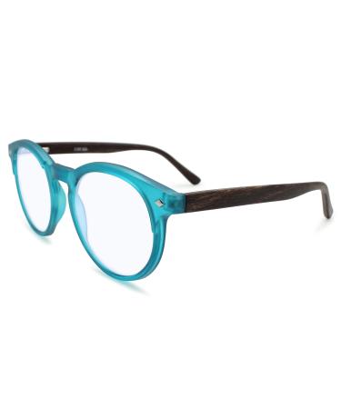 2SeeLife R-729P Timeless retro round blue light reading glasses (+1.0 to +4.0) Blue 2.0 x