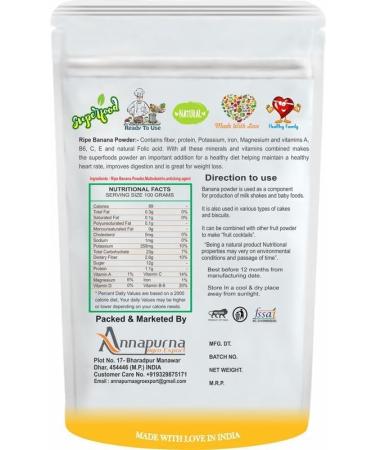 YANG Ripe Banana Juice Powder | Natural Taste - 500 GM - Buy Online on GoSupps.com