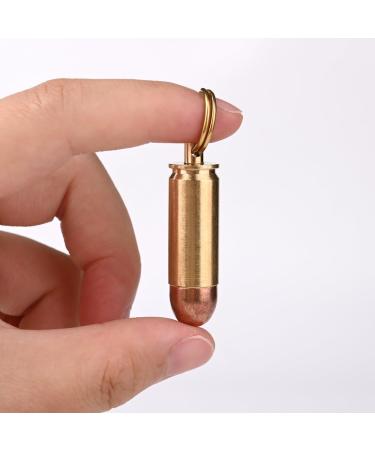 Brass & Purple Copper Bullet Cylinder Pendant Necklace - Stylish Mini Pill Holder Keychain for Men & Women - Buy Online on GoSupps.com