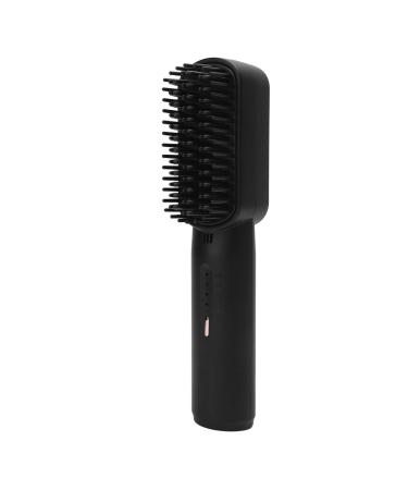 Hair Straightener Brush Negative Ion Heated Straightening Brush Cordless Ionic Heated Straightener Comb Hot Hair Brush Straightener Hot Brush for Styling (Black) 1