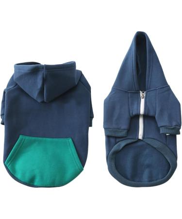 Meioro Zipper Hooded Pet Clothing for French Bulldog Pug Husky Collie - Blue 3XL - Buy Online on GoSupps.com