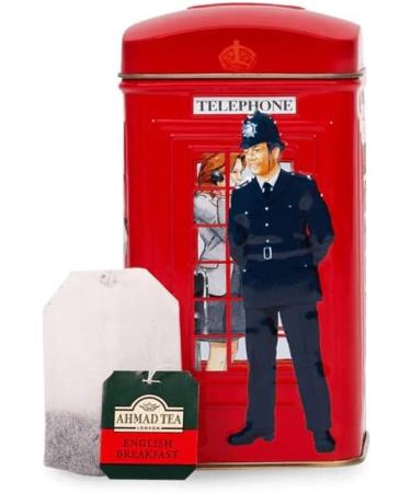 Ahmad English Breakfast Tea in London Telephon Box Tin -25 ct. - Buy Online on GoSupps.com