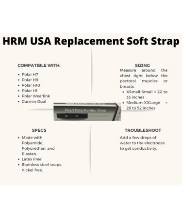 Replacement Soft Strap for Heart Rate Monitor - Compatible with Polar & Garmin XS/SM - Buy Online on GoSupps.com