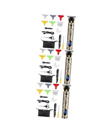 minkissy 3 Sets Mens Trimmer Electric Trimmer Beard Trimmer for Men Clippers for Hair Cutting Face Trimmer Mustache Trimmer for Men Nose Stainless Steel Cordless Electric Clippers T9
