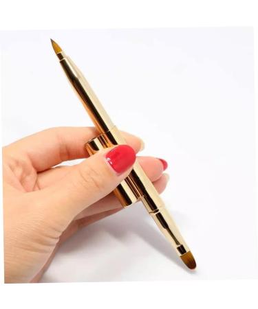 Angoily Applicator Concealer Brush Make up Double-sided Lip Brush Dual End Lip Brush Retractable Lipbrush Makeup Brushed Lip Gloss Lip Makeup Lip Printable Eyebrow Brush 14.5*1*1cm Golden - Buy Online on GoSupps.com