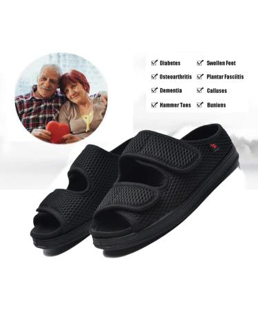 ALASON Diabetic Shoes - Women's/Men's Edema Sneakers, Adjustable, Lightweight Walking Shoes - Black - Size 6 Wide - Buy Online on GoSupps.com