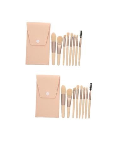 minkissy 2 Sets Travel Makeup Girls Eyeshadow Brush Women Girl Makeup Brush Beauty Supply Make up Brush Girls Suit Highlights Hair Dye Kit Miss Fiber Wool Wooden Handle Cosmetics