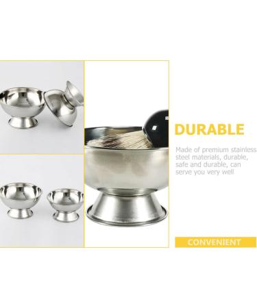 Beavorty High Impact Shell Shaving Soap Bowl Set - 4 Ceramic Cups for Men | Razor Brush Holder & Travel Mustache Soap Case - Stainless Steel Foot - Buy Online on GoSupps.com