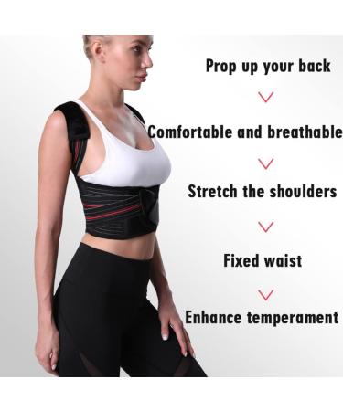 YMGSCC Adjustable Posture Corrector Back Support Shoulder Brace Correction Spine Postural Fixer Tape(L) Large B - Buy Online on GoSupps.com
