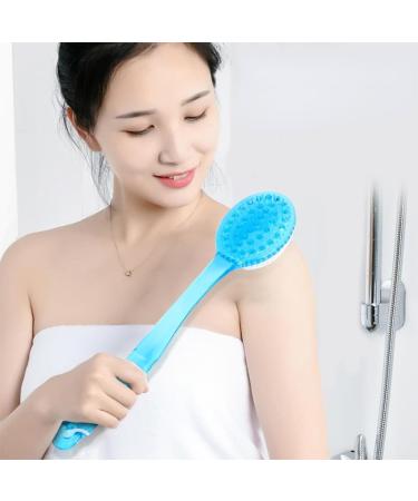 Mumeng Soft Fur Back Brush - Long Stem Shower Brush for Cellulite Dead Skin Removal & Lymphatic Health (Blue) - Buy Online on GoSupps.com