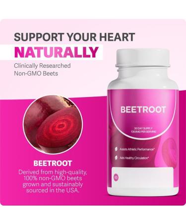 Organic Beet Root Capsules 1300mg Beet Root Powder Promotes Healthy Circulation and Vitality NonGMO Beet Root Supplement1pcs - Buy Online on GoSupps.com