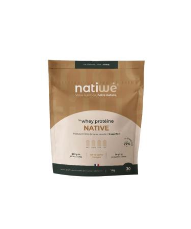 Whey Prot ine Native - Go t Nature - Prise De Masse - Meilleure Densit Osseuse R cup ration & Performance - 22 2% De BCAA - Lait De Vache Fran ais - 24g De Prot ines Par Dose - Sachet 1kg Nature 1kg