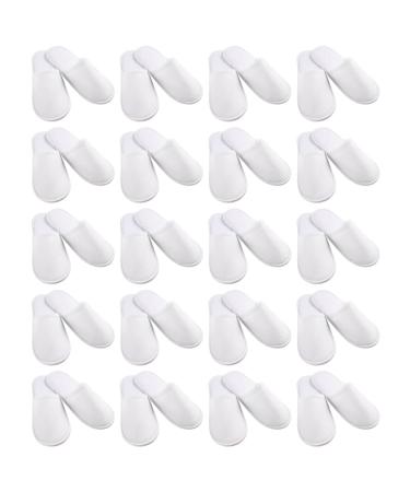 Obelunrp Disposable Shoes 20 Pairs Plush Hotel Guest Slippers for Women and Men (Size 37-42 White) in Children's Shoes