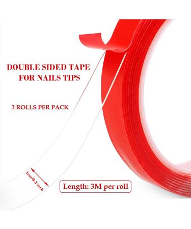 Prettier Double Sided Tape 3 Rolls - Strong Adhesive for Press on Nails Packaging & Stand - Buy Online on GoSupps.com