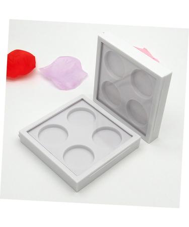 FOYTOKI 2pcs 4 Eyeshadow Palette Empty Eyeshadow Case Empty Lipstick Aluminum Tin Jars Eyeshadow Pan White - Buy Online on GoSupps.com