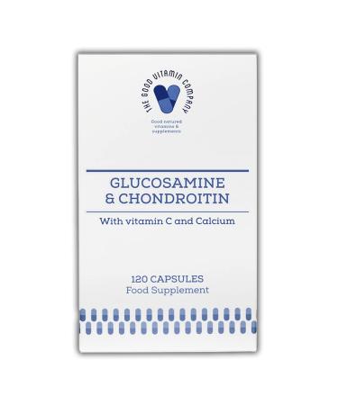 Glucosamine & Chondroitin: 120 Capsules (1 Month Supply) - Nutritional Bone & Joint Care Supplement Contains Glucosamine & Chondroitin Sulphate (1260mg) Calcium Made in UK by Good Vitamin Company