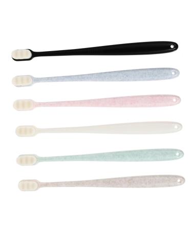 Minkissy 6st toothbrush protect protective tent tooth plaster set tooth brush brush exhaust tool tooth cleaning prosthesis cleaning brush dental toe adult tooth bristles so soft charcoal child pp